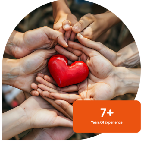 Hands holding a heart